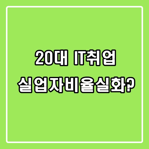  20대 IT취업, 현실은 4명중 1명꼴로 실업자신세!?