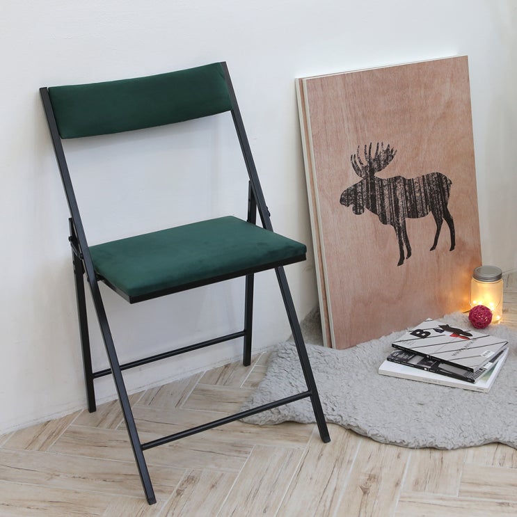 잘나가는 까사마루 노블레 벨벳 접이식 의자, 그린 + 블랙 좋아요