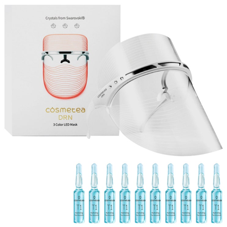 가성비 뛰어난 코스메티 DRN 3컬러 LED 마스크 + 티 원 하이드레이팅 티 앰플 블루 10p, 2종, 1세트 추천해요 가성비 뛰어난 코스메티 DRN 3컬러 LED 마스크 + 티 원 하이드레이팅 티 앰플 블루 10p, 2종, 1세트 추천해요