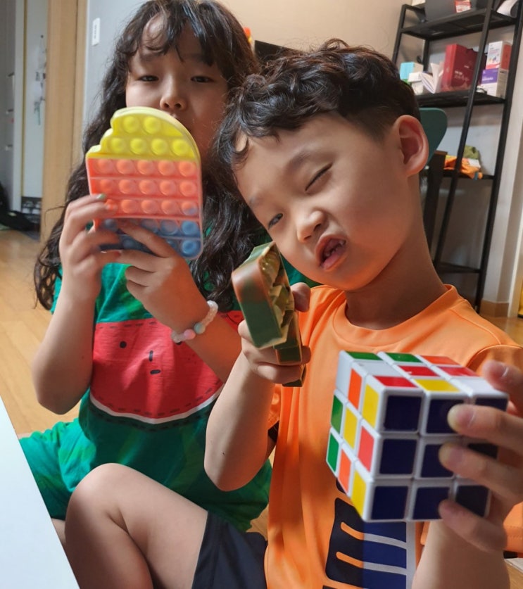  8세아이 큐브로 한쪽면 완성하기:))