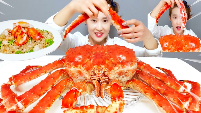 GIANT 10 POUND c 4.4KG WHOLE KING CRAB MUKBANG 자이언트 레드킹크랩 & 청양고추 게살볶음밥 레전드 먹방 帝王蟹 キンクレプ 러블리솜
