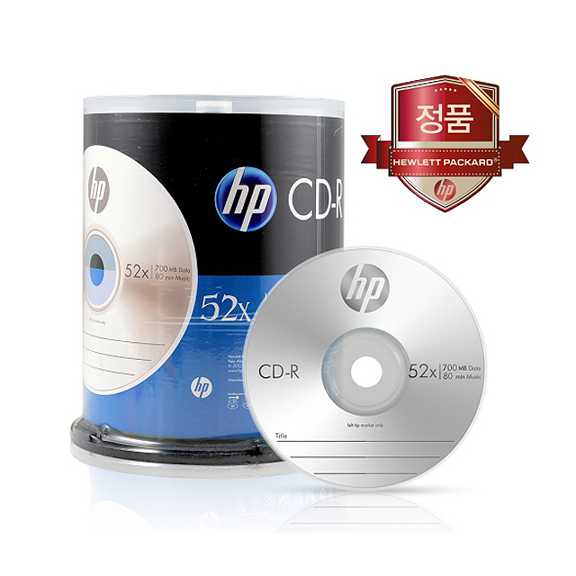 가성비 좋은 CD-R 52X 700MB/80MIN 100장(케이크통)HP/CD-R/공CD, - 추천합니다