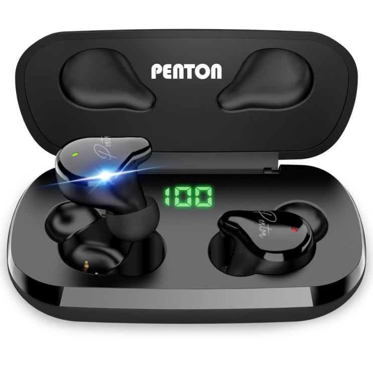  인기있는 펜톤 TSX 플렉스 LED 무선 블루투스 5.1 이어폰, Penton flex, 블랙 ···