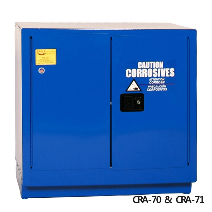 Acid & Corrosive Flammable Safety Cabinet / 산 및 부식성용 안전 캐비넷, Poly Shelf & Bottom Tray