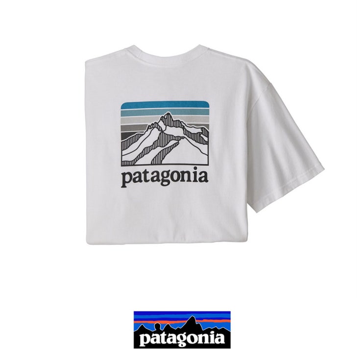 핵가성비 좋은 파타고니아 릿지 라인 로고 포켓 반팔 티셔츠 화이트 추천합니다