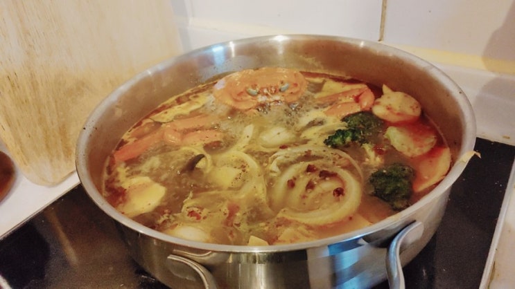  홍게짬뽕만들기 (홍게 페쉐파스타 될 뻔) 양파껍질 먹는법
