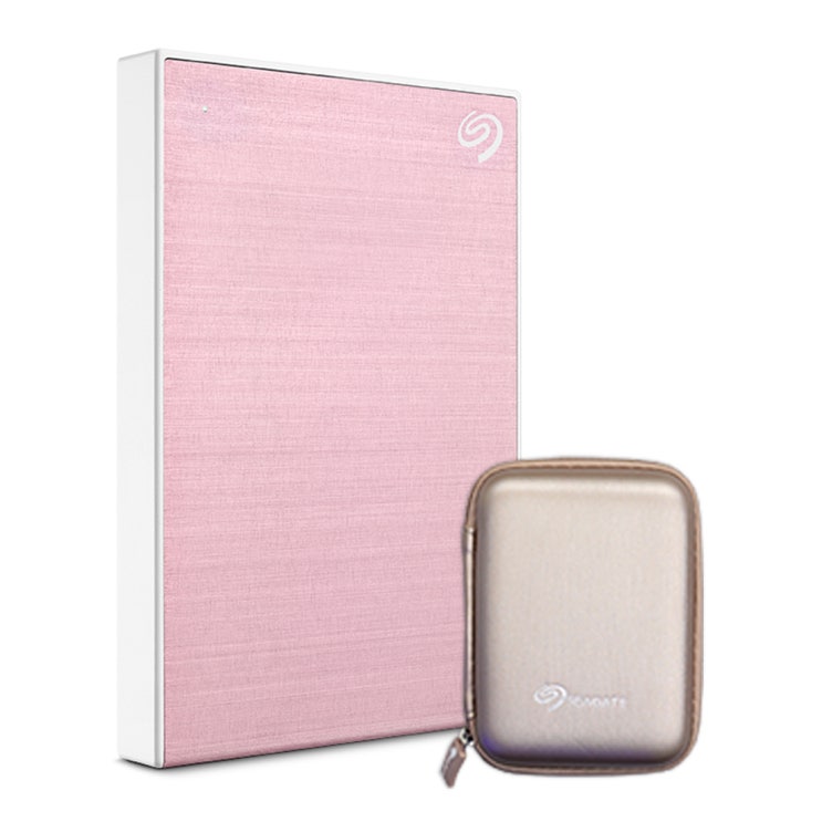 잘팔리는 씨게이트 외장하드 Backup plus Slim + Rescue + 파우치, 2TB, RoseGold ···