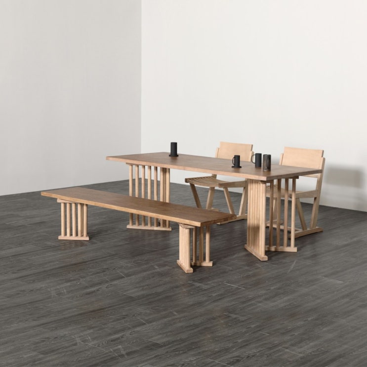 잘나가는 양성국갤러리 가이아 원목 4인 6인 식탁세트 1900 테이블 벤치 의자, 테이블1900+벤치1900+의자2ea 좋아요