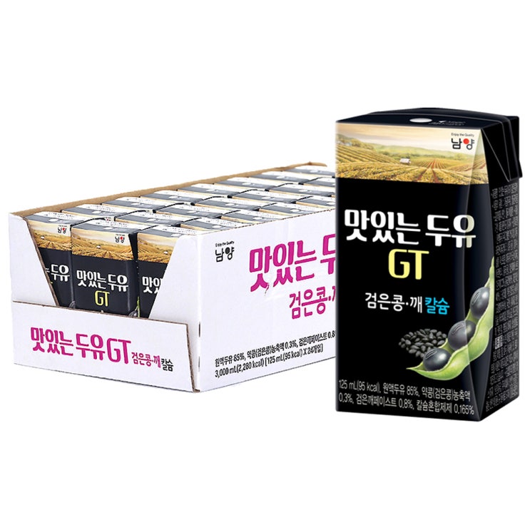 선호도 좋은 맛있는 두유 GT 검은콩 깨 칼슘, 125ml, 24개 추천해요