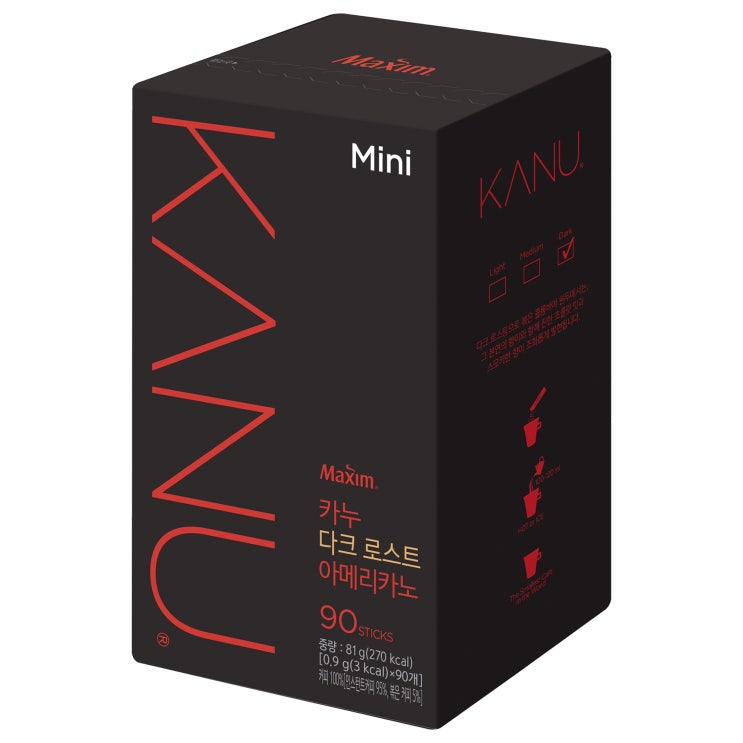 후기가 좋은 카누 미니 다크 로스트 아메리카노, 0.9g, 90개 좋아요 후기가 좋은 카누 미니 다크 로스트 아메리카노, 0.9g, 90개 좋아요