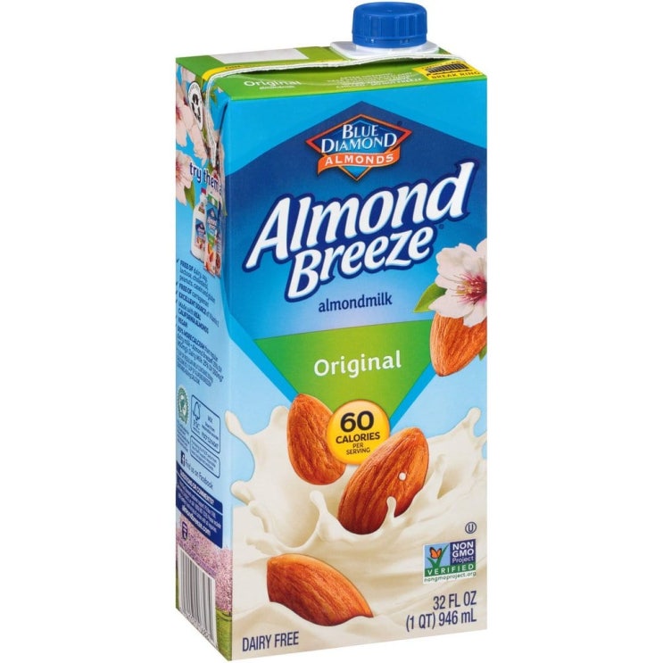 갓성비 좋은 Blue Diamond Almonds Almond Breeze Original 블루다이아몬드아몬드 아몬드 브리즈 오리지널 32oz(946ml) 12팩, 개 추천합니다