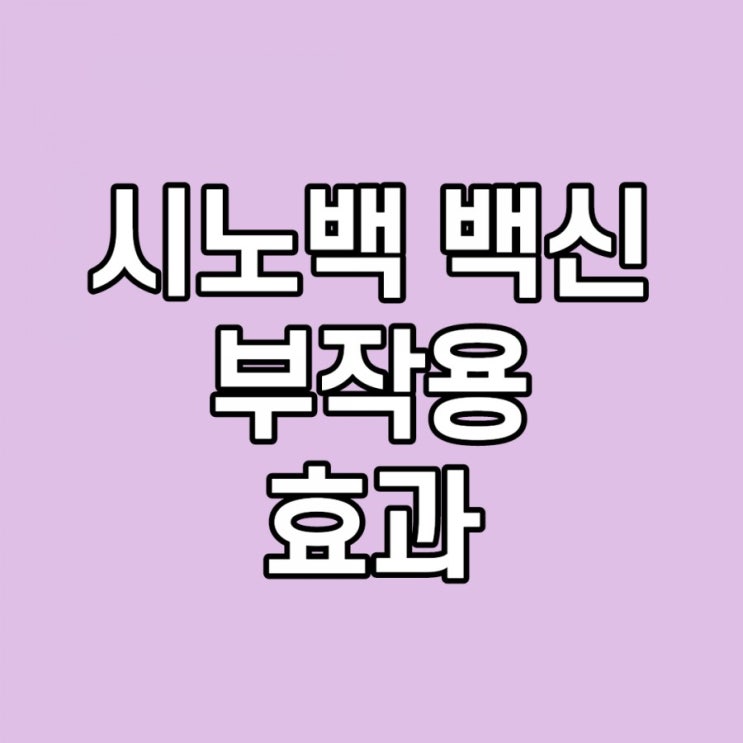  시노백 백신 효과, 부작용, WHO 승인, 어느 나라