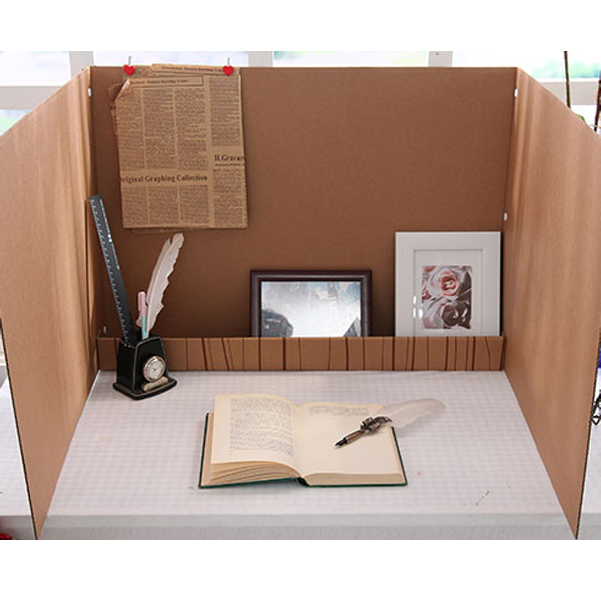 인기 급상승인 페이퍼팝 종이가구 공부집중 독서실 칸막이 하단 선반형 독서실책상 좋아요