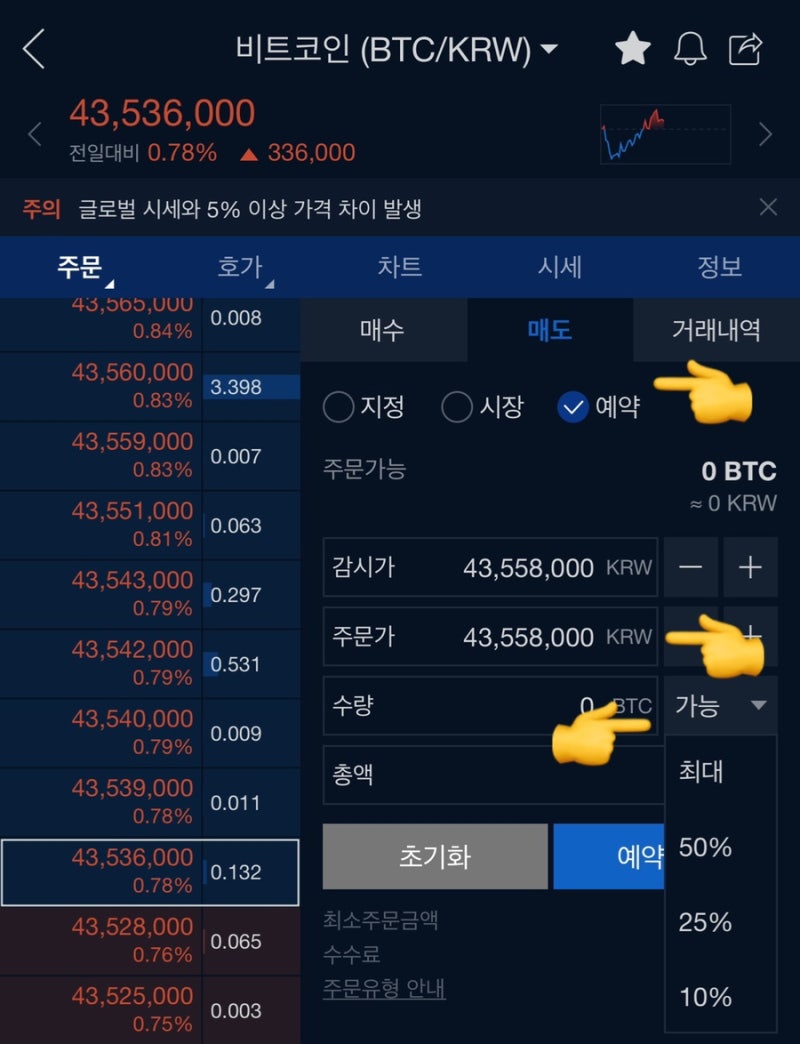 업비트 비트코인 지정 예약 매수 매도 방법 완초보 가이드 : 네이버 블로그
