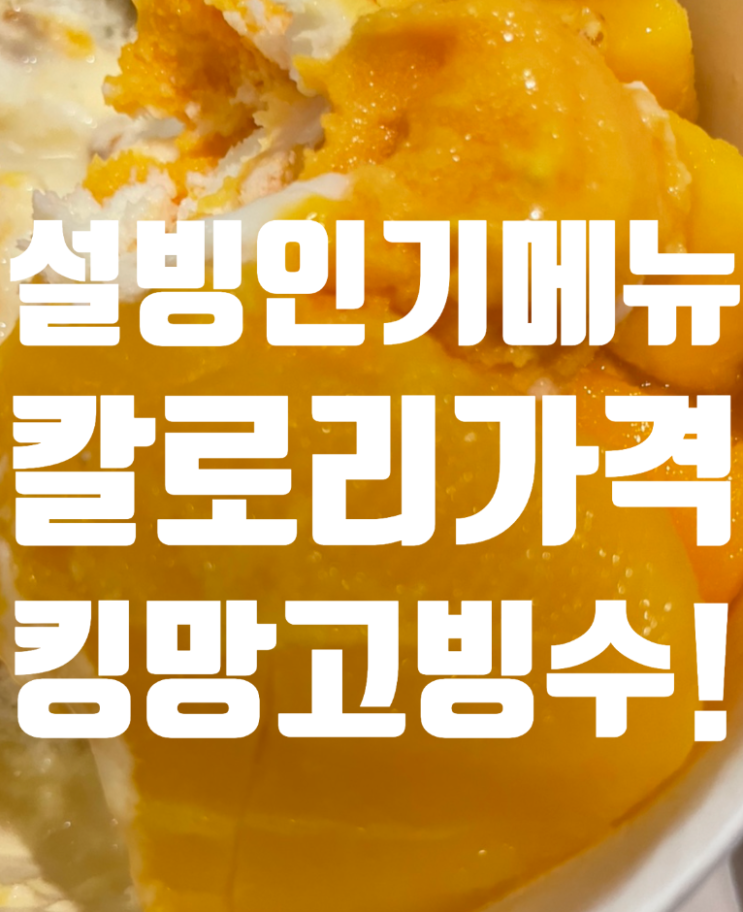  <설빙 주문 가격표! 설빙 빙수 추천 사이드까지 킹 망고설빙 가즈아>