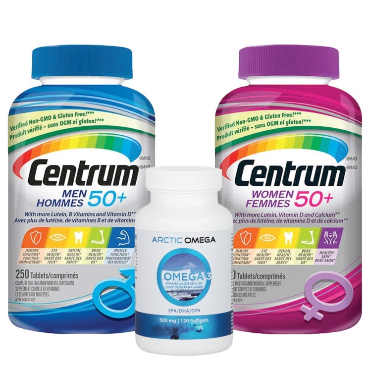 인기 많은 CENTRUM 센트룸 50+실버맨&실버우먼 250정 멀티 종합비타민-2병(오메가3 120정 무료증정! 캐나다 내수용), 870g, 2병 좋아요 인기 많은 CENTRUM 센트룸 50+실버맨&실버우먼 250정 멀티 종합비타민-2병(오메가3 120정 무료증정! 캐나다 내수용), 870g, 2병 좋아요