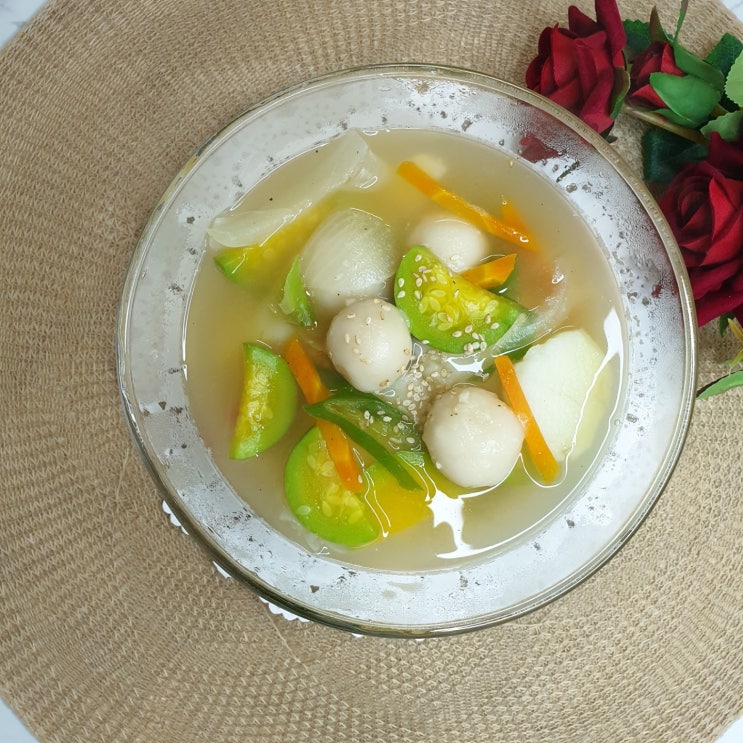  찹쌀수제비 육수 만들기와 쉽게 반죽하기