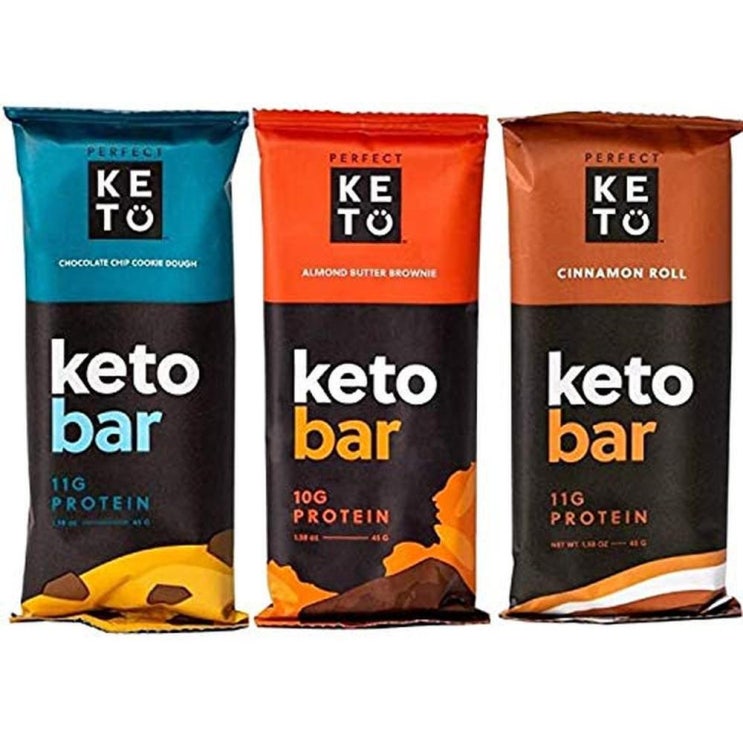 인기 급상승인 [수입 영양바] Perfect Keto Bars Snacks - Low Carb Diet Friendly Food with Protein Coconut Oil Col