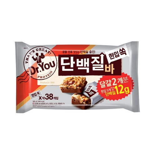 잘팔리는 닥터유 단백질바 한입쏙, 10g, 190개입 좋아요 잘팔리는 닥터유 단백질바 한입쏙, 10g, 190개입 좋아요