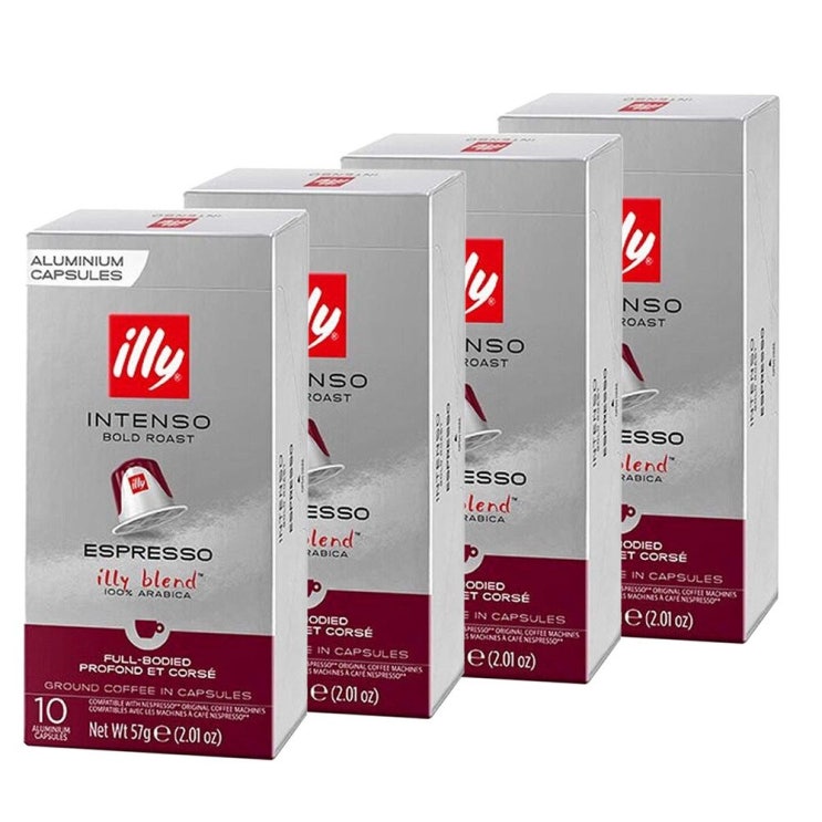 최근 인기있는 Illy Espresso Intenso Coffee Bold Roast 40-Count 일리 에스프레소 인텐소 볼드 로스트 아라비카 커피 네스프레소 호환 40캡슐 1