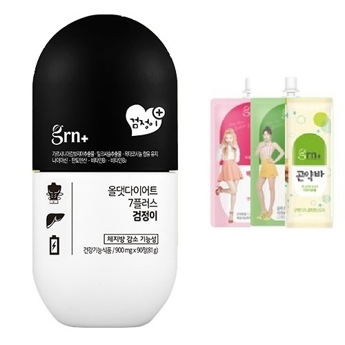 갓성비 좋은 grn 남자다이어트7플러스 검정이 1병+(곤약젤리 구미 셋중하나렌덤발송), 1병, 900mg ···