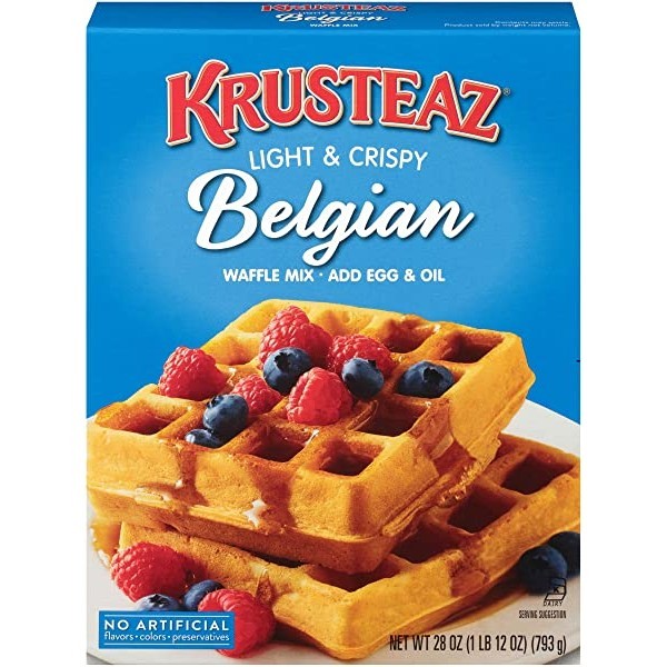 리뷰가 좋은 Krusteaz Light Crispy Belgian Waffle Mix 크러스티즈 라이트 크리스피 벨기에 와플 믹스 793g 3팩, 1.75 Pound Pack of