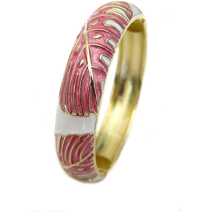 당신만 모르는 Aloha Jewelry Company 알로하 보석 회사 하와이안 몬스 테라 루 아우 잎 힌지 걸쇠 패션 에나멜 뱅글 Pink 추천합니다