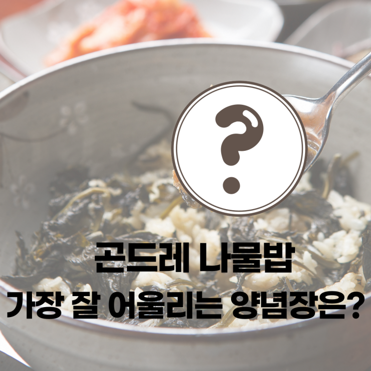  곤드레 나물밥 양념으로 백종원 맛나니 꼭!!