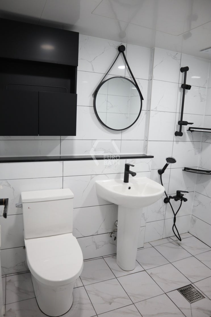 부천 욕실 리모델링 무지개마을 LG 블랙&화이트 거실 욕실