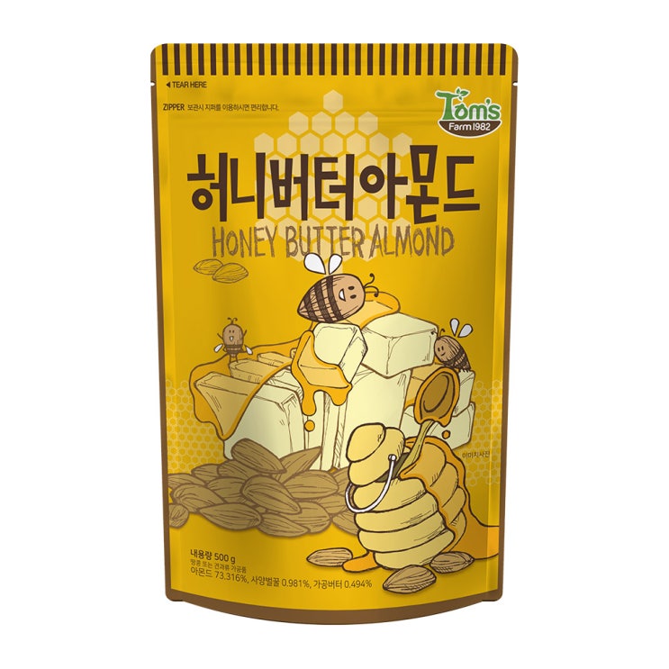 인지도 있는 탐스팜 허니버터아몬드, 500g, 1개 추천해요