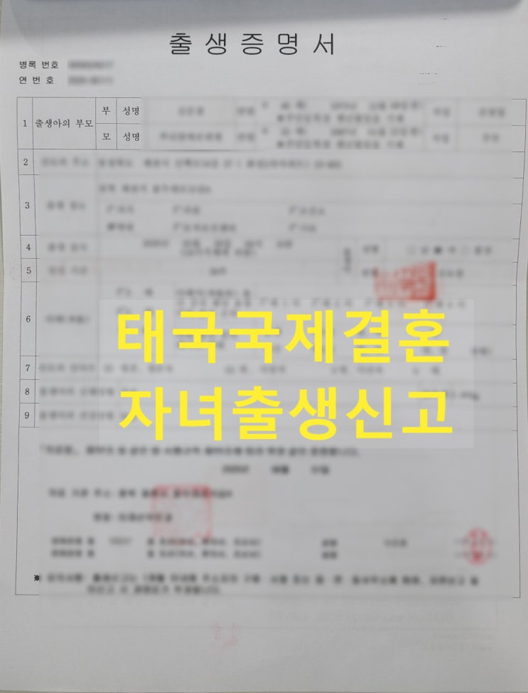 태국국제결혼 한국출생신고 후 태국출생신고 하기 태국국제결혼 한국출생신고 후 태국출생신고 하기