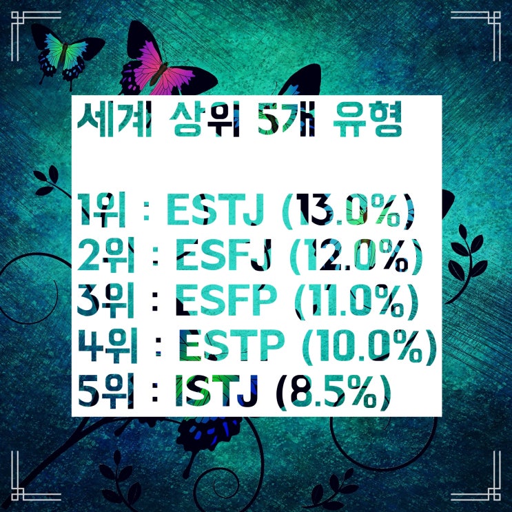 MBTI 비율 :: 한국과 전 세계 유형별 % 알아보자