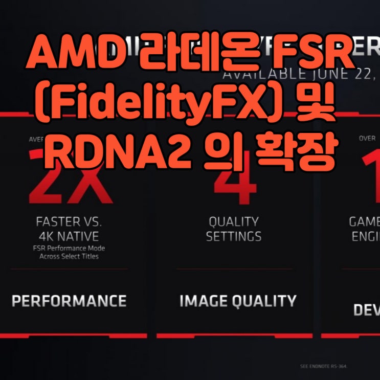  AMD 라데온 FSR(FidelityFX Super Resolution) 기술과 RDNA2(빅나비) 의 확장(컴퓨텍스 2021)