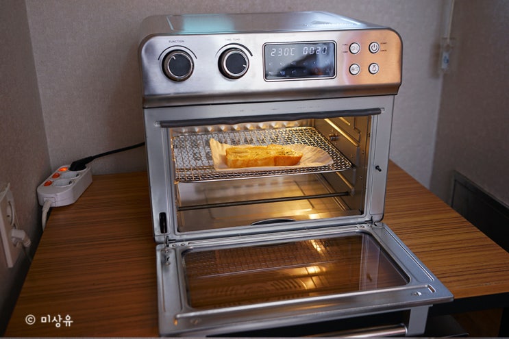풀스텐에어프라이어 보본(VOBON) 풀스텐 23L 에어프라이어(VB-AF23S)으로 마요네즈 마늘빵 만들기