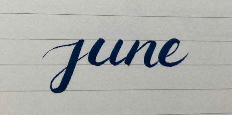  필기체 6월 june 쓰기