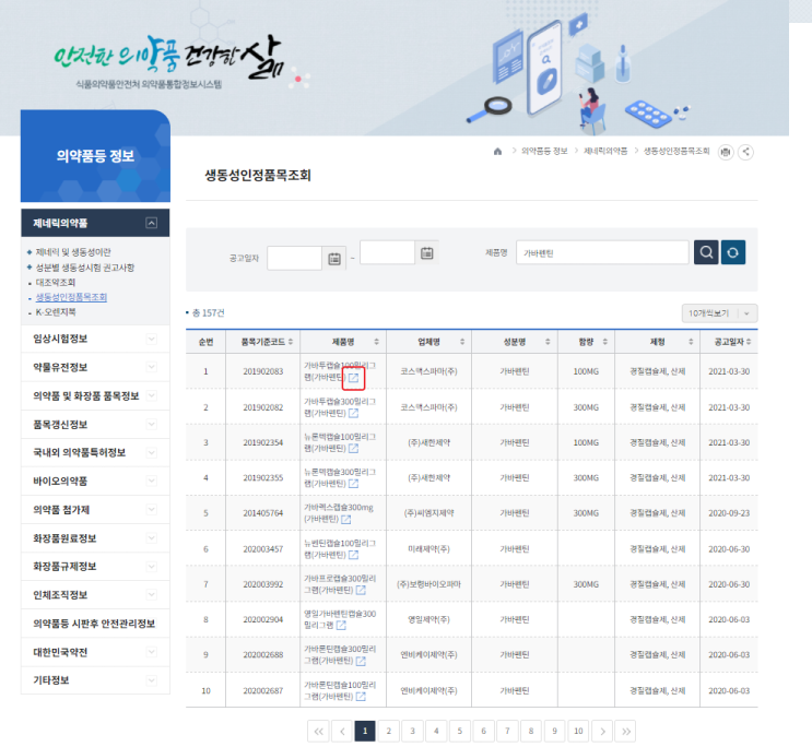  생동성 시험 참여 전 참고해보면 좋은 웹사이트 추천 (feat. 식약처 의약품안전나라)