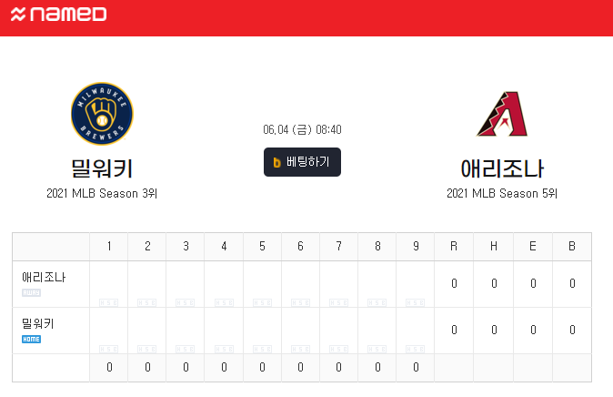 [MLB] 6월4일 밀워키 vs 애리조나 분석 프리뷰 픽