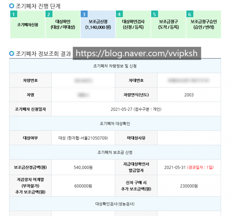  조기폐차확인서 안내를 받았다면 2개월안에 성능검사 받아야 합니다.