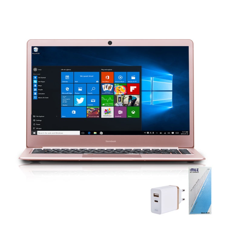 최근 많이 팔린 아이뮤즈 스톰북14 APOLLO 로즈골드 노트북 (듀얼코어 N3350 35.8cm WIN10 Home) + 충전기 MX30PD + 키스킨, 윈도우 포함, 64GB,