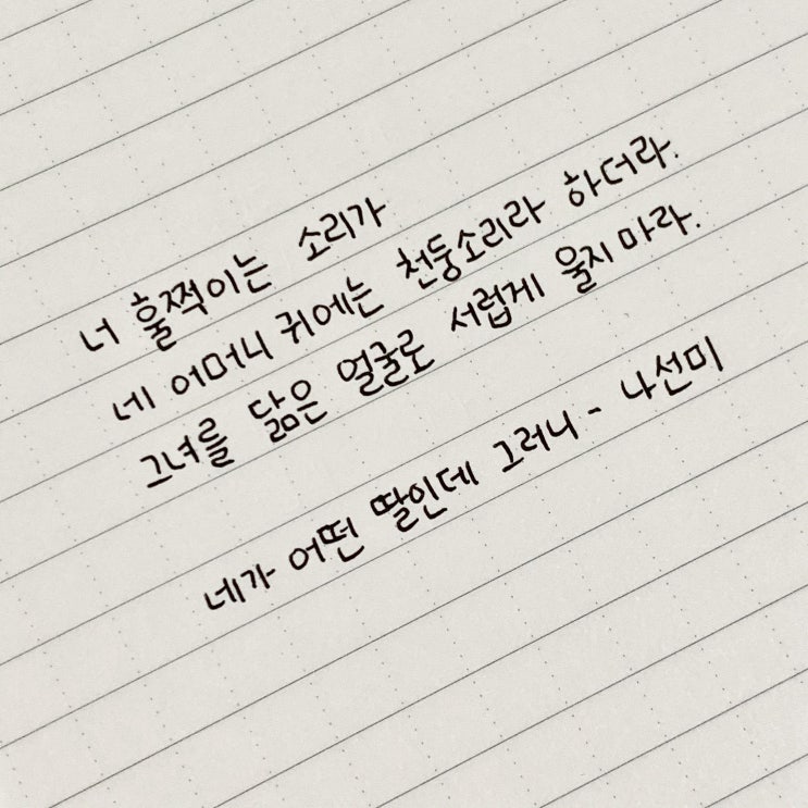  [시 필사] 네가 어떤 딸인데 그러니 - 나선미
