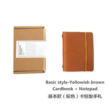 인기있는 해외 Eral 여행자의 명함 책 메모장. 쉬운 나르기를 위한 쇠가드의 노트북 다기능 디자인. 유연한 combi, Basic Style brown_One Size, Basi