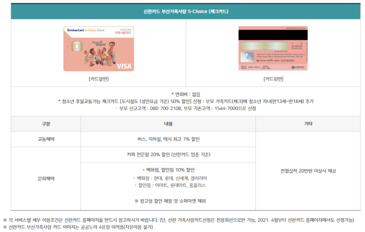  청소년 자녀(만13세~만18세) 신한카드 부산가족사랑 체크카드 발급 후기~~