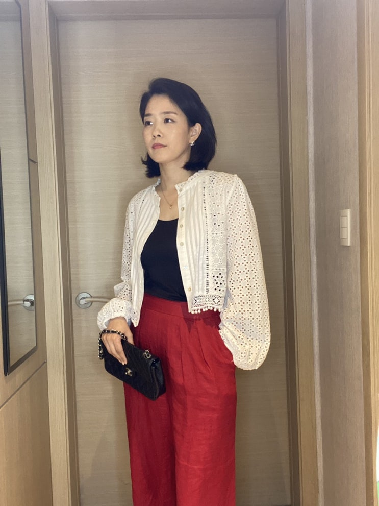  자라 자수펀칭셔츠 - 데일리 스타일내기 좋은 여름가디건