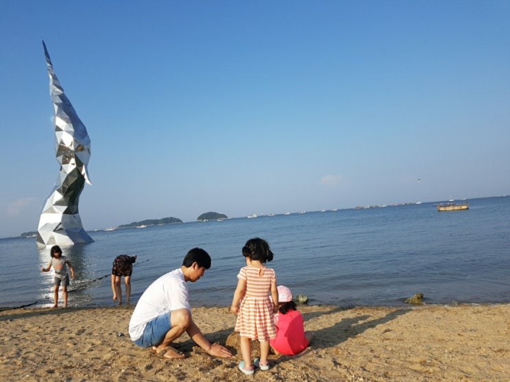  당진 왜목마을 :) 아이들과 서해바다 해변 모래놀이 물놀이 