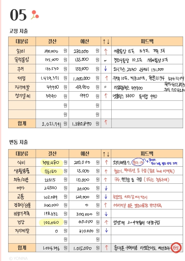  20대 1인가구 가계부, 5월 결산 :: '쏜다'의 딜레마