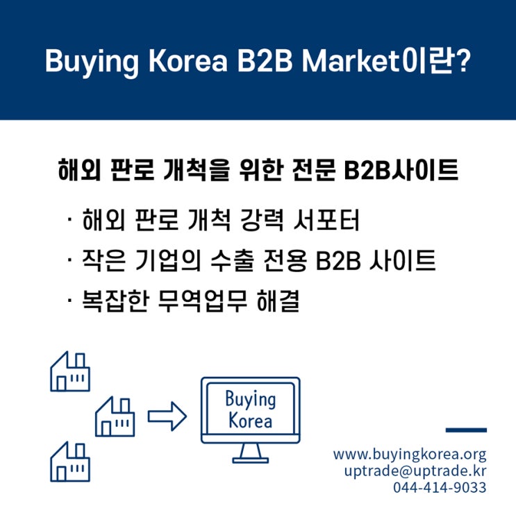 수출 해외판로개척 B2B Buying Korea(바잉코리아)에서 해법을 드립니다.