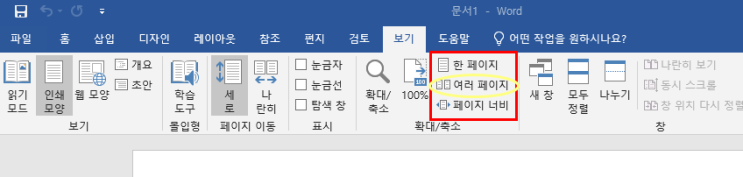  MS워드 한 화면에 여러 페이지 보기