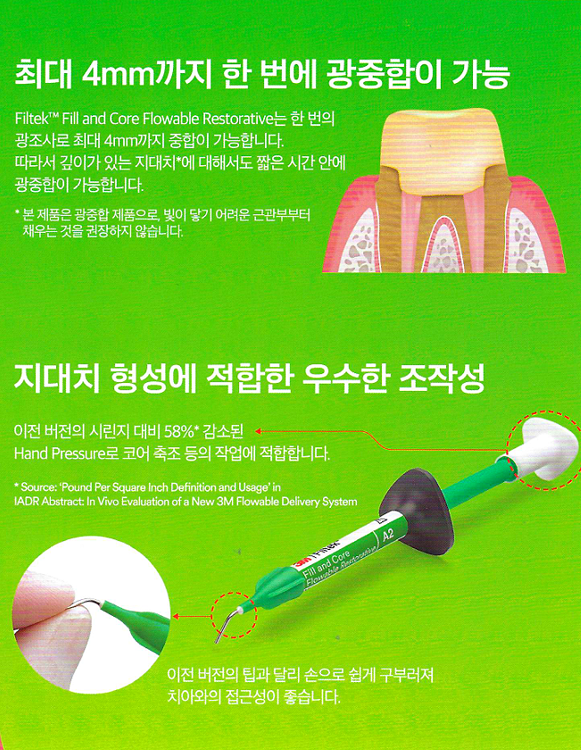 [레진] 3M Filtek Fill and Core Flowable Resin 설명 / 특징 : 네이버 블로그