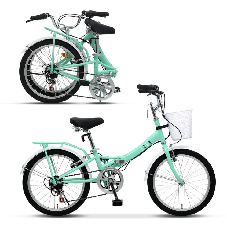 최근 많이 팔린 삼천리자전거 KARA 민트 미니벨로 20인치 접이식 접이형 바구니 미니 생활 접이식자전거 2021년형, 140cm 좋아요