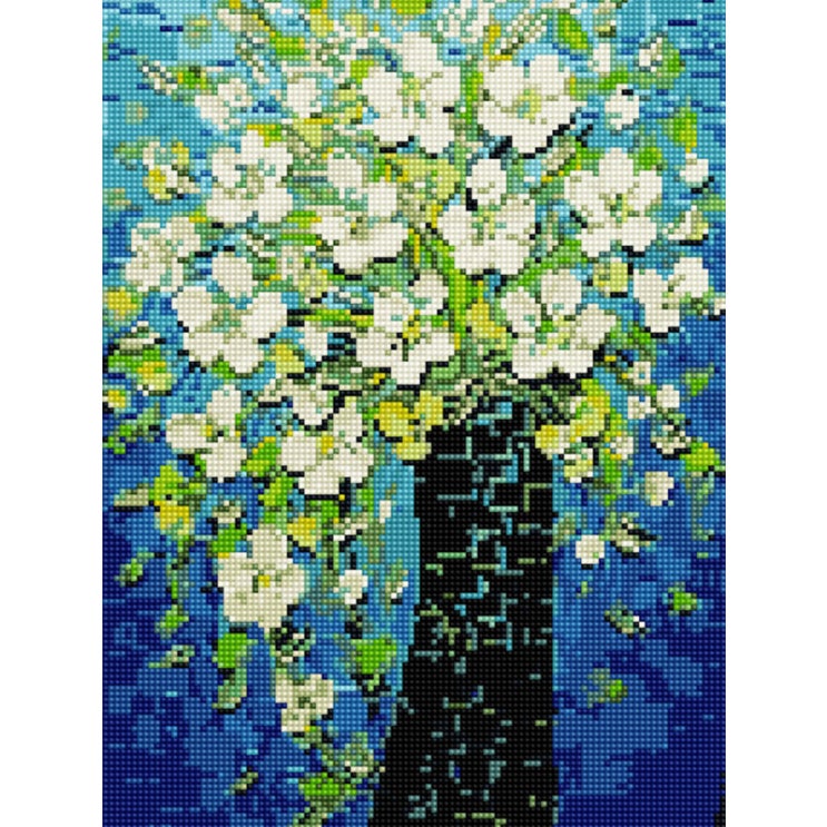  요즘 인기있는 아트조이 DIY 보석십자수 캔버스형 30 x 40 cm, 굴뚝 속 피어난 꽃, 1세트 ···
